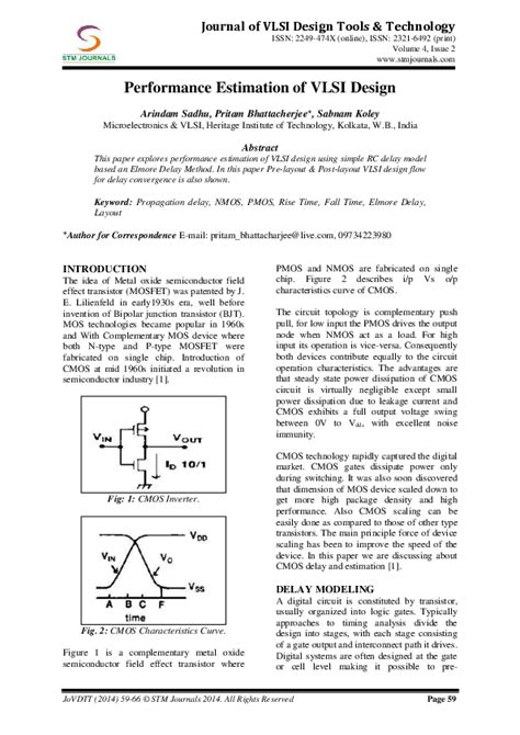 Performance Estimation of VLSI Design | Pritam Bhattacharjee and Sabnam Koley - Academia.edu