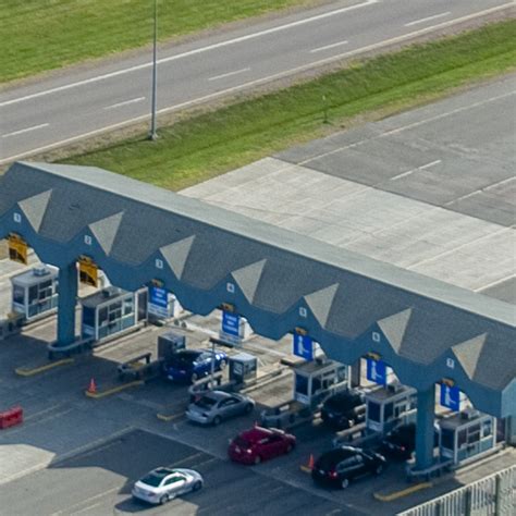 Confederation Bridge Toll Booth Borden-Carlton Prince Edward Island Canada - Aerial Photography