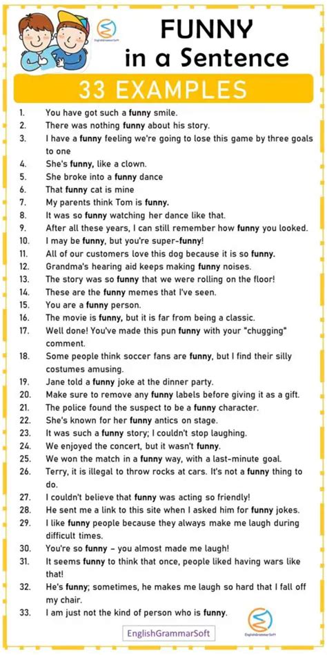 Funny in a Sentence (33 Examples) - EnglishGrammarSoft