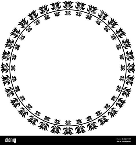 Floral round frame design concept isolated on white background - vector illustration Stock ...