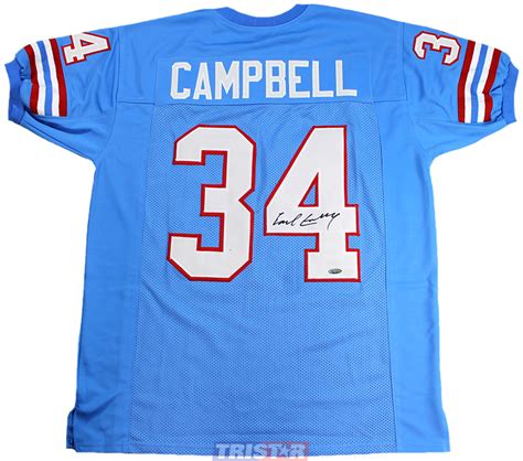 Earl Campbell Autographed Houston Oilers Custom Blue Jersey