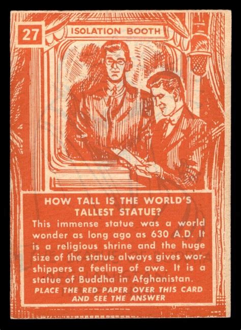 1957 Topps Isolation Booth #27 How Tall Is the World's Tallest Statue? VG/EX | eBay