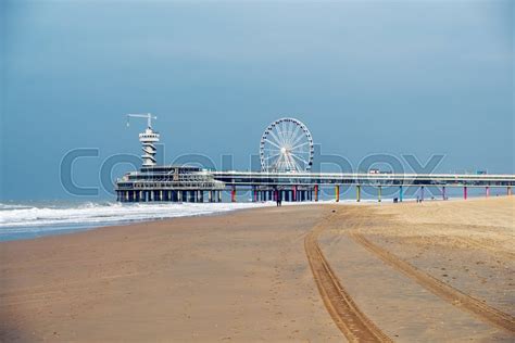 Beautiful beach in The Hague in the ... | Stock image | Colourbox