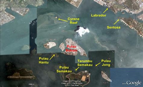 wild shores of singapore: Shell refinery fire at Bukom: what natural shores nearby?