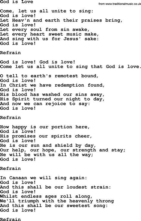 Christmas Hymns, Carols and Songs, title: God Is Love - complete lyrics ...