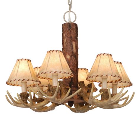 Antler Chandeliers: Rustic Antler Chandelier with 6 Lights | Black Forest Decor