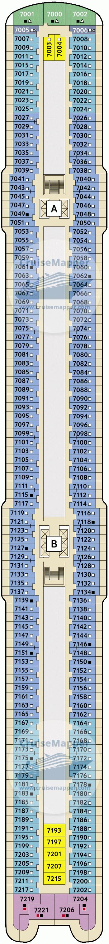 Mein Schiff 2 deck 7 plan | CruiseMapper