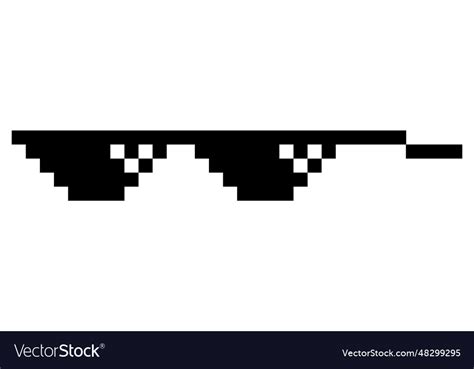 Pixel glasses meme like a boss meme pixelation Vector Image