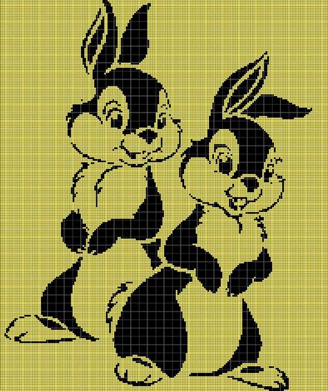 Bunnies silhouette cross stitch pattern in pdf