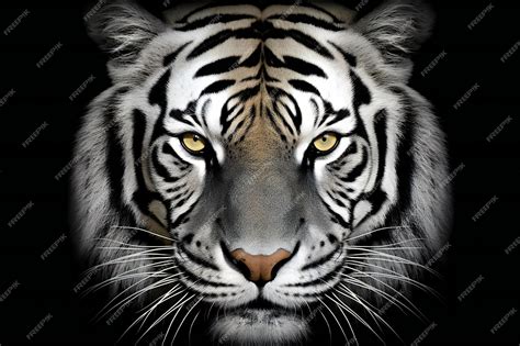 Premium AI Image | Siberian Tiger in a black and white background