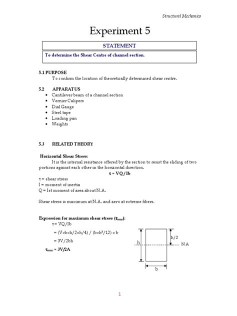 Experiment 5: Statement | PDF | Shear Stress | Stress (Mechanics)