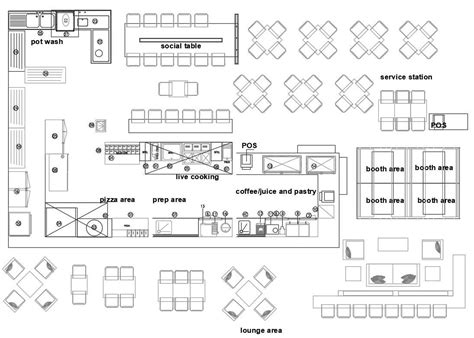 Restaurant Plan Dwg