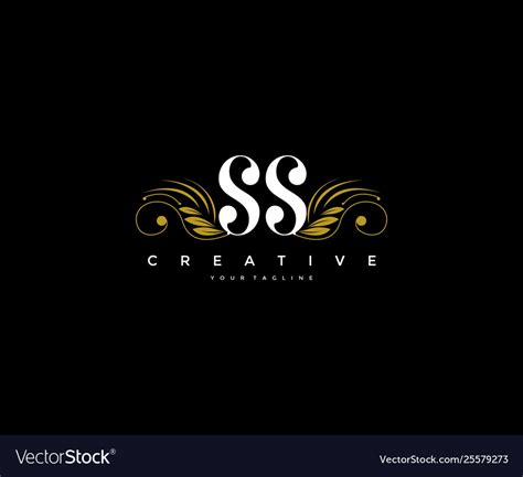 Ss letter floral elegant graceful ornament logo Vector Image