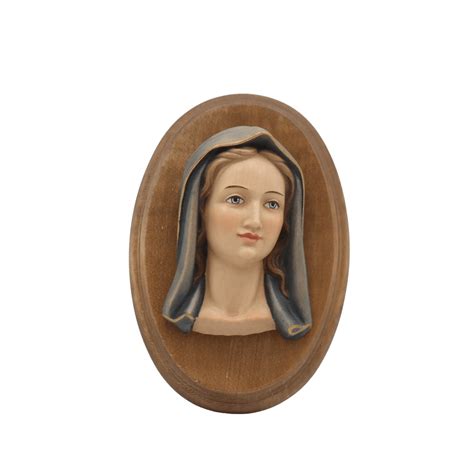 Holy Mary, relief with oval frame - Sonia Demetz