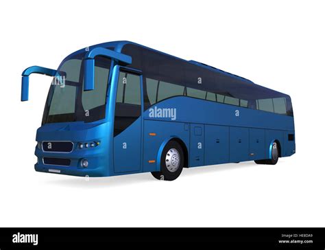 Blue Tour Bus Stock Photo - Alamy