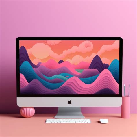 Premium Photo | Mockup of PC or laptop screen contain an illustration ...