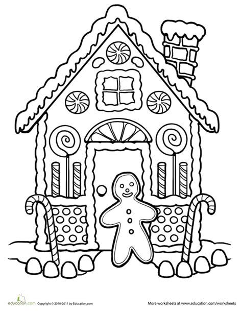 Gingerbread House Coloring Sheet at tanreidblog Blog