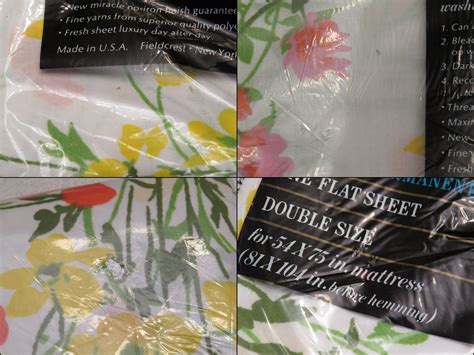 Vintage Fieldcrest Floral double flat sheet -new in package