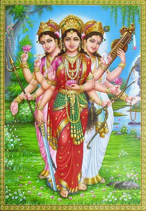 Image result for tridevi images | Saraswati goddess, Shakti goddess, Hindu deities