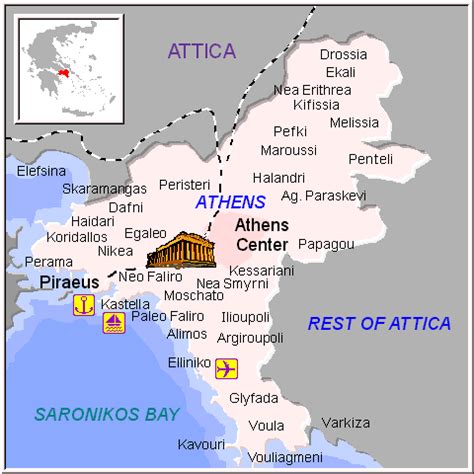 Map of Athens Greece - Travel Guide of Athens