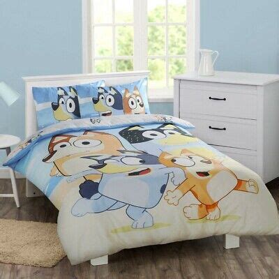 BLUEY Double Cotton Bed Quilt Doona Cover Set Reversible Design Brand ...