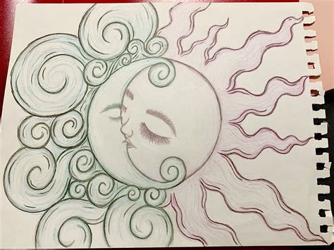 Sun And Moon Drawing Ideas