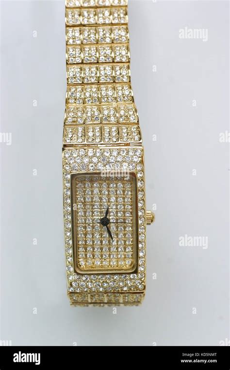 Watch encrusted with fake gold and diamonds, bling jewellery,jewellry ...