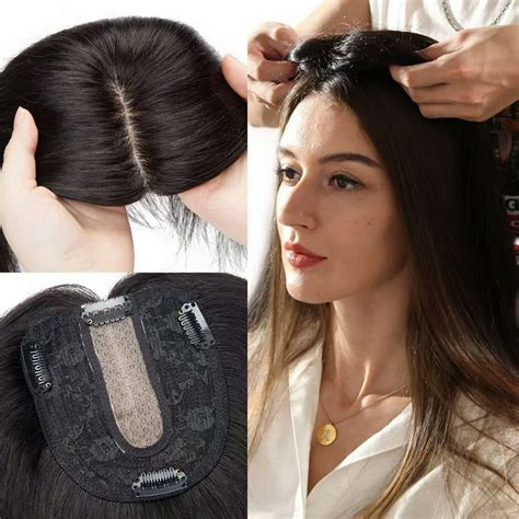 SEGO Human Hair Toppers Hair Pieces for Women with Thinning Hair Clip ...