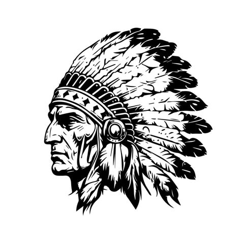 Native American Indian Chief Head Logo