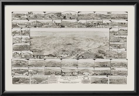 Newcastle CA 1893 Restored Map | Vintage City Maps