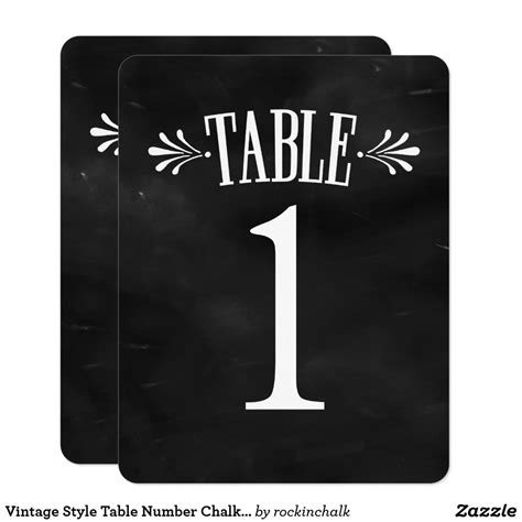 Vintage Style Table Number Chalkboard Sign | Zazzle.com | Chalkboard signs, Chalkboard designs ...