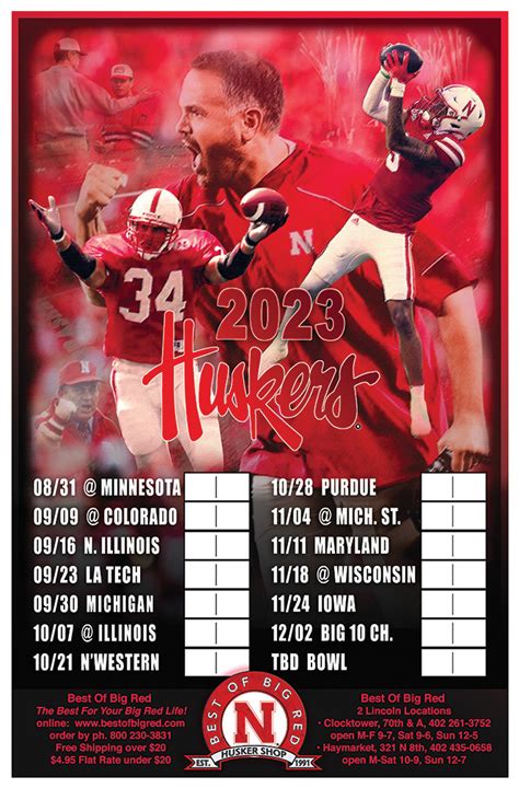 Nebraska Football Schedule 2024 And Roster Printable - Arlene Giustina