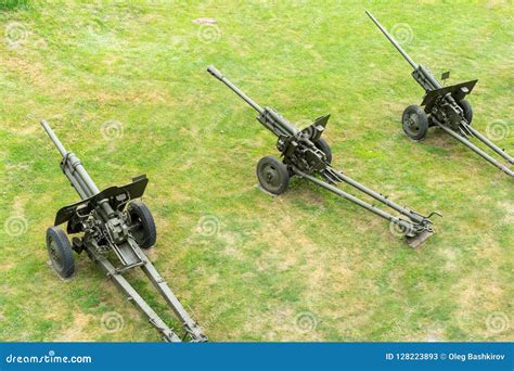 Artillery Gun from the World War II Age Stock Image - Image of historic, object: 128223893