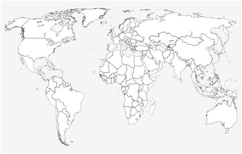 Blank Political Map Of World A4 Size