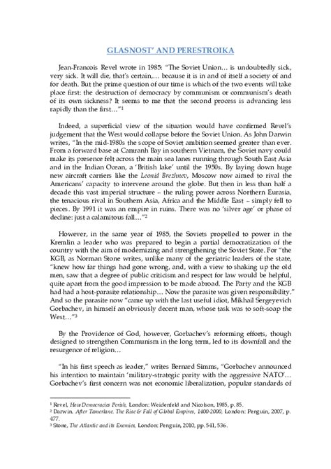 (DOC) GLASNOST' AND PERESTROIKA | Vladimir Moss - Academia.edu