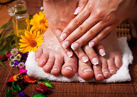 Woman S French Manicure and Pedicure Stock Image - Image of healthcare ...