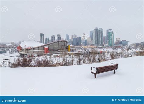 Calgary Skyline in the Winter Editorial Photo - Image of winter ...