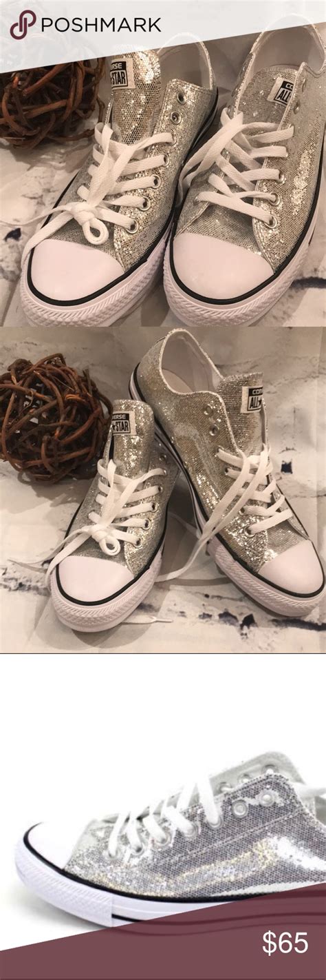 GLITTER Converse Chuck Taylor All Star Ox Silver | Glitter converse, Silver converse, Converse ...