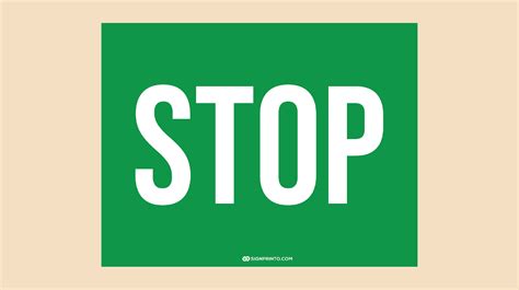 Green Stop Sign Hand Symbol -FREE printable PDF