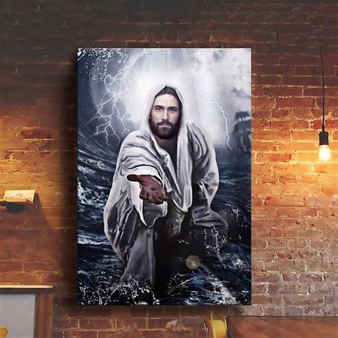 Jesus Reaching Hand Canvas Poster Come Follow Me | Etsy