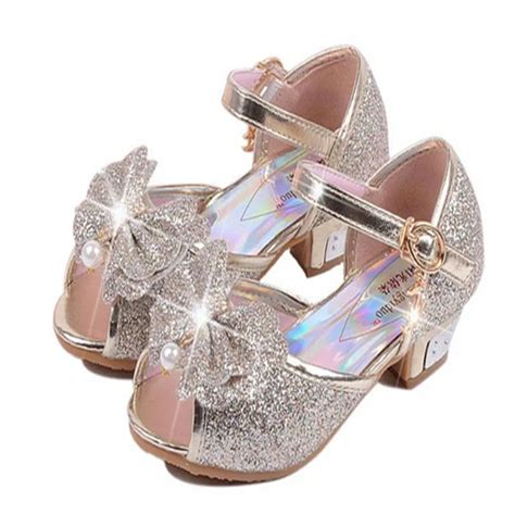 Glitter Sandals For Children Girls Fashion Wedding Shoes High Heels ...