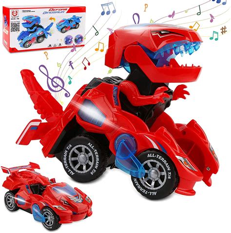 Battery Operated Years Old Gifts New Transforming Dinosaur LED Car ...