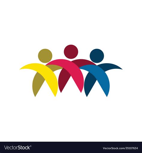 People friends team group teamwork logo Royalty Free Vector