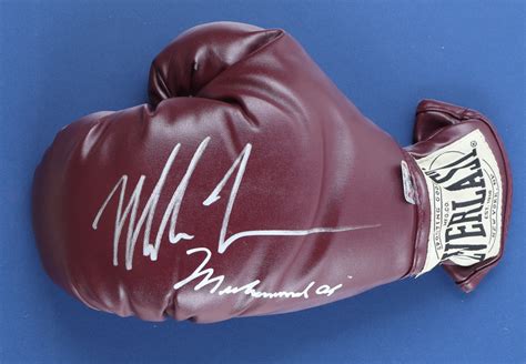 Mike Tyson Signed Custom Framed Muhammad Ali Model Burgundy Boxing ...