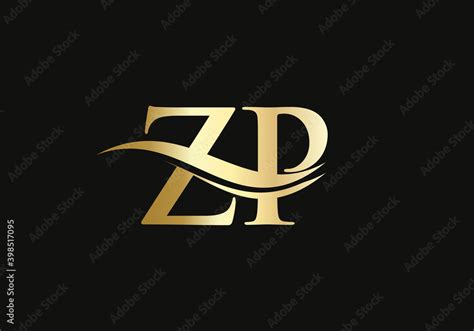 ZP Logo Vector. Swoosh Letter ZP Logo Design for business and company identity. Stock Vector ...