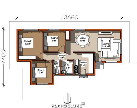 Small Bedroom House Plan With Pictures 55sqm Plandeluxe, 55% OFF