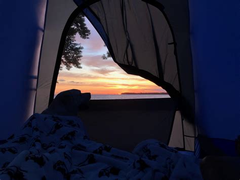 Sunrise over Lake Erie : r/camping