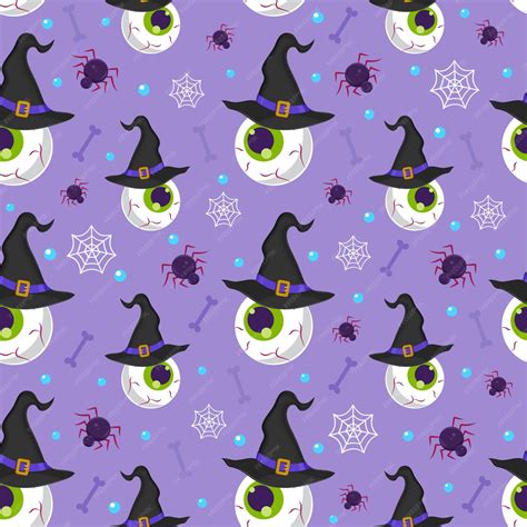 Premium Vector | Halloween eyeball seamless pattern