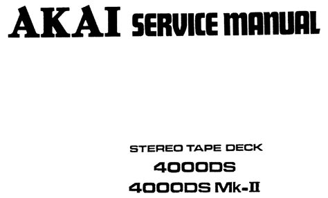 Akai 4000ds Spare Parts Manual | Reviewmotors.co