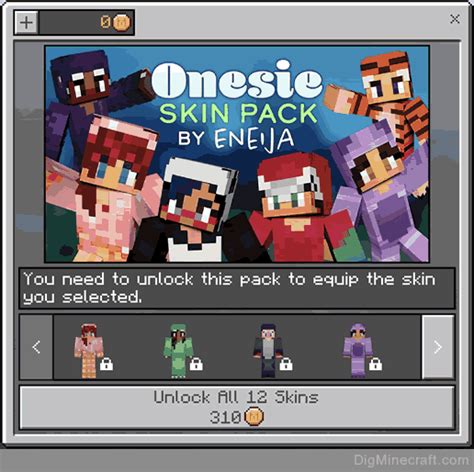 Onesie Skin Pack in Minecraft